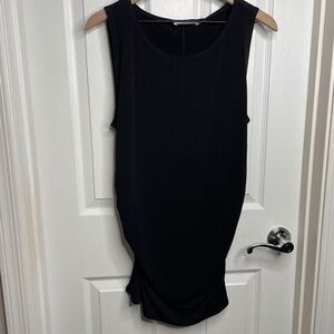 Silky black tank top with lovely ruching